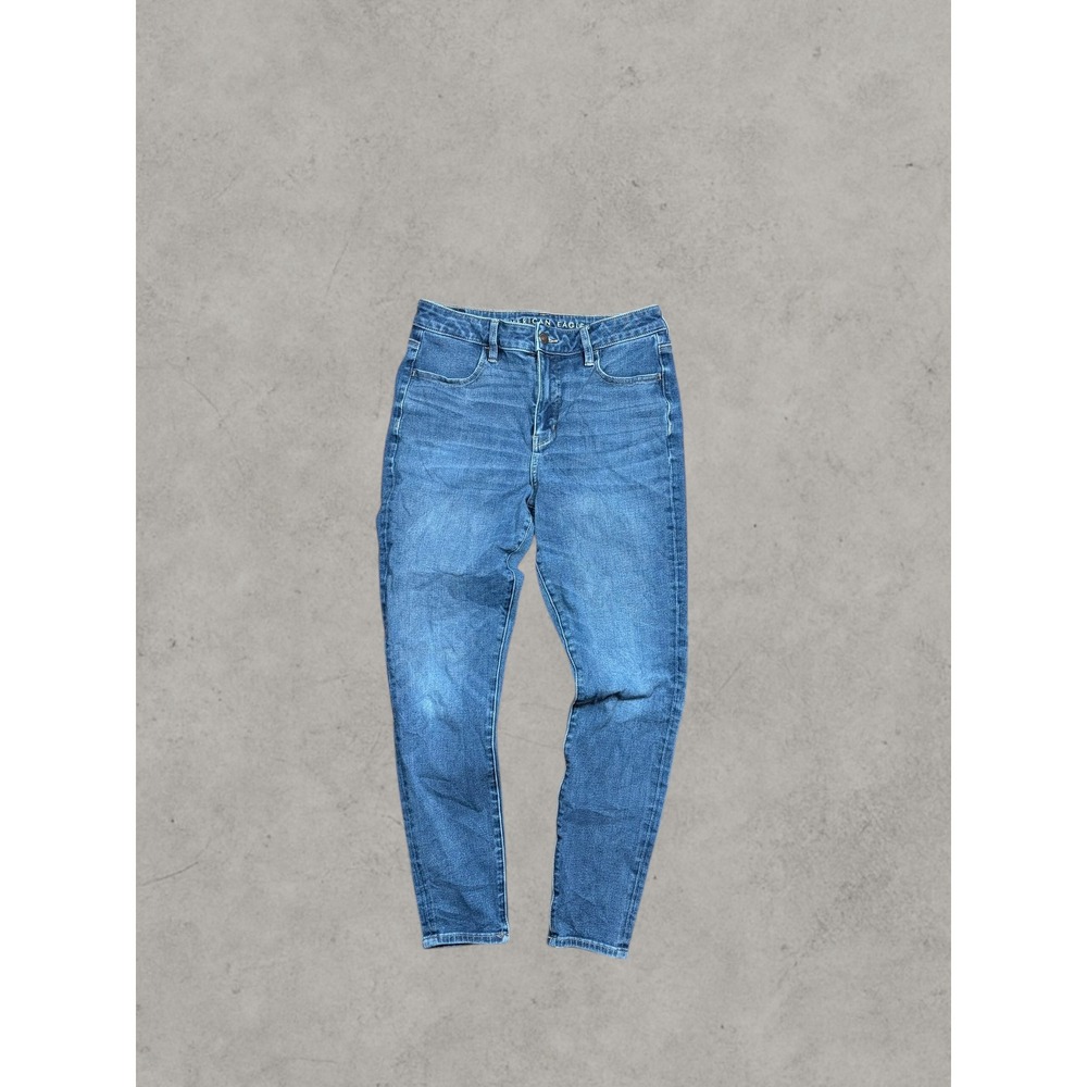 American Eagle Super Hi-Rise Jegging Jeans Size 8 Short Medium Wash Blue Denim